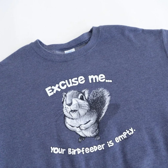 Port & Company Chipmunk Comedy FGrey Crew Neck Cotton Sweater XL - Picture 11 of 11